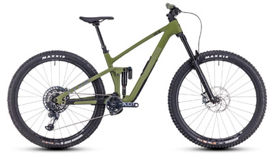 Cube Stereo ONE55 C:62 TM Fully Mountainbike in Grün.