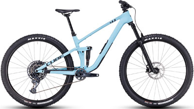 Cube Stereo ONE44 C:62 Pro Fully Mountainbike in Hellblau.