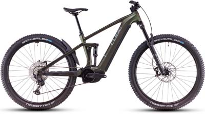 Zu sehen ist ein graues Cube Stereo Hybrid ONE44 EXC E-Bike.