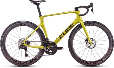 Cube Agree C:62 Race Rennrad in Gelb.