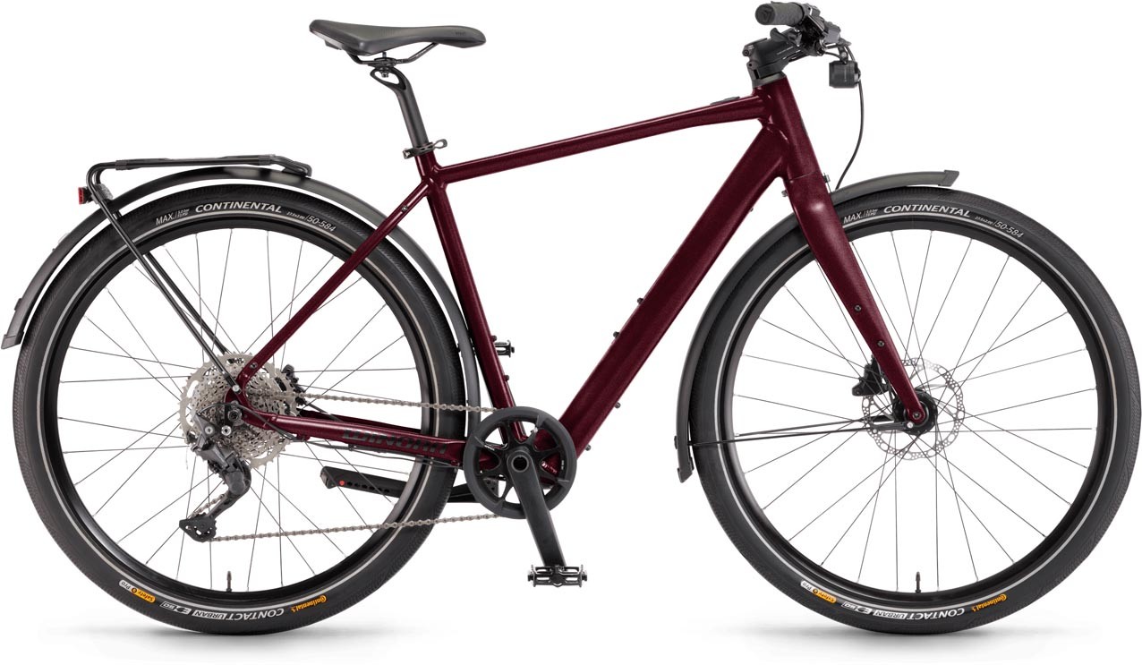 Winora E-Flitzer Darkcherry matt 2023 - E-Bike Trekkingrad Herren