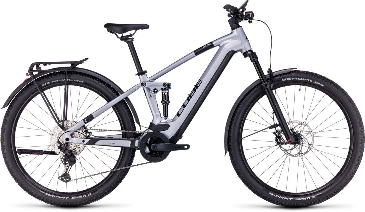 Cube Stereo Hybrid 120 Race Allroad 625 polarsilver n black 2023 - E-Bike Fully Mountainbike