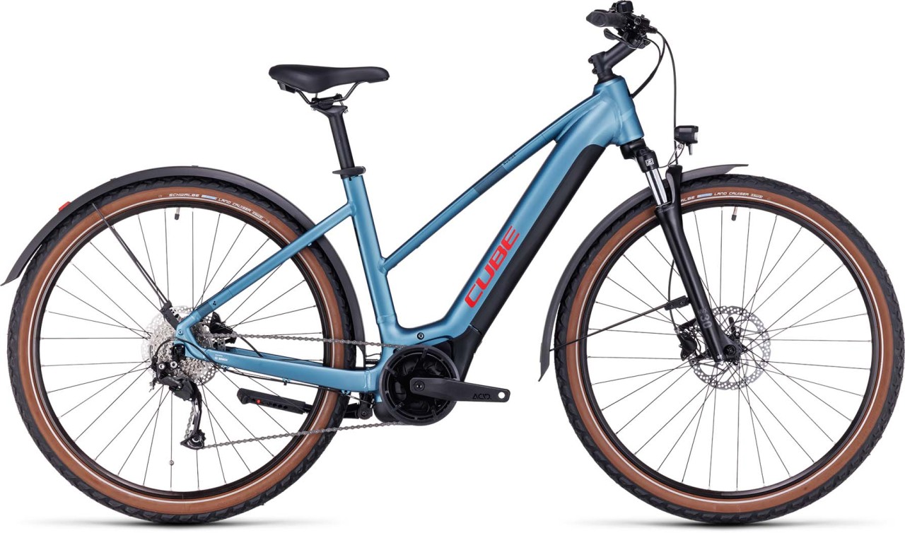 Cube Nuride Hybrid Performance 625 Allroad metalblue n red 2023 - E-Bike Trekkingrad Damen