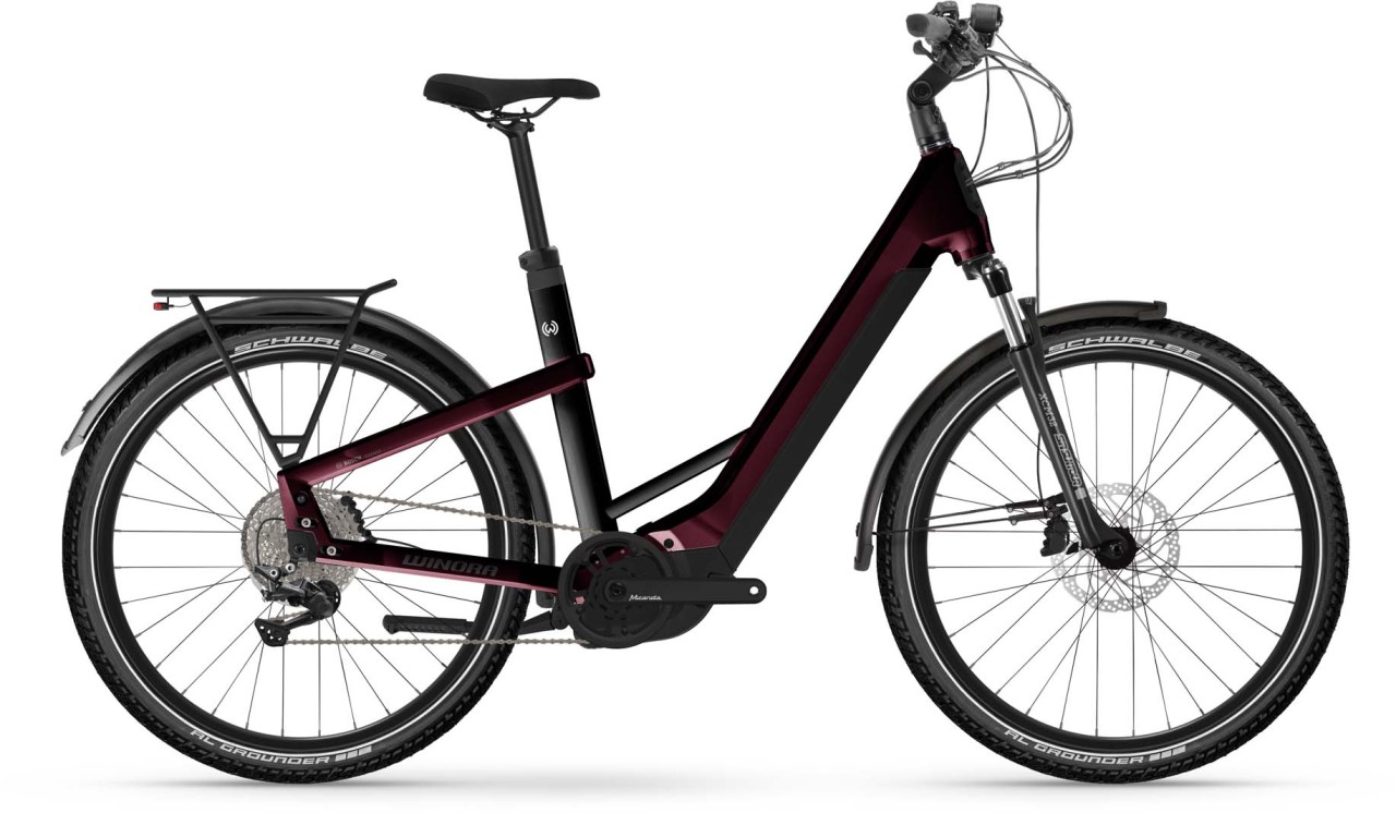 Winora Yakun X10E darkred 2023 - E-Bike Trekkingrad Tiefeinsteiger