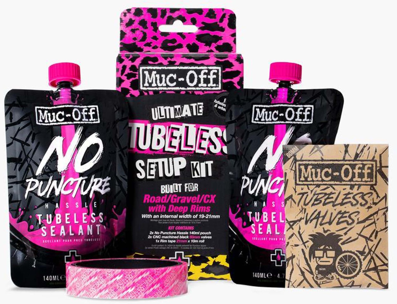 Muc-Off UltimateTubeless Kit - Road (60 mm) pink