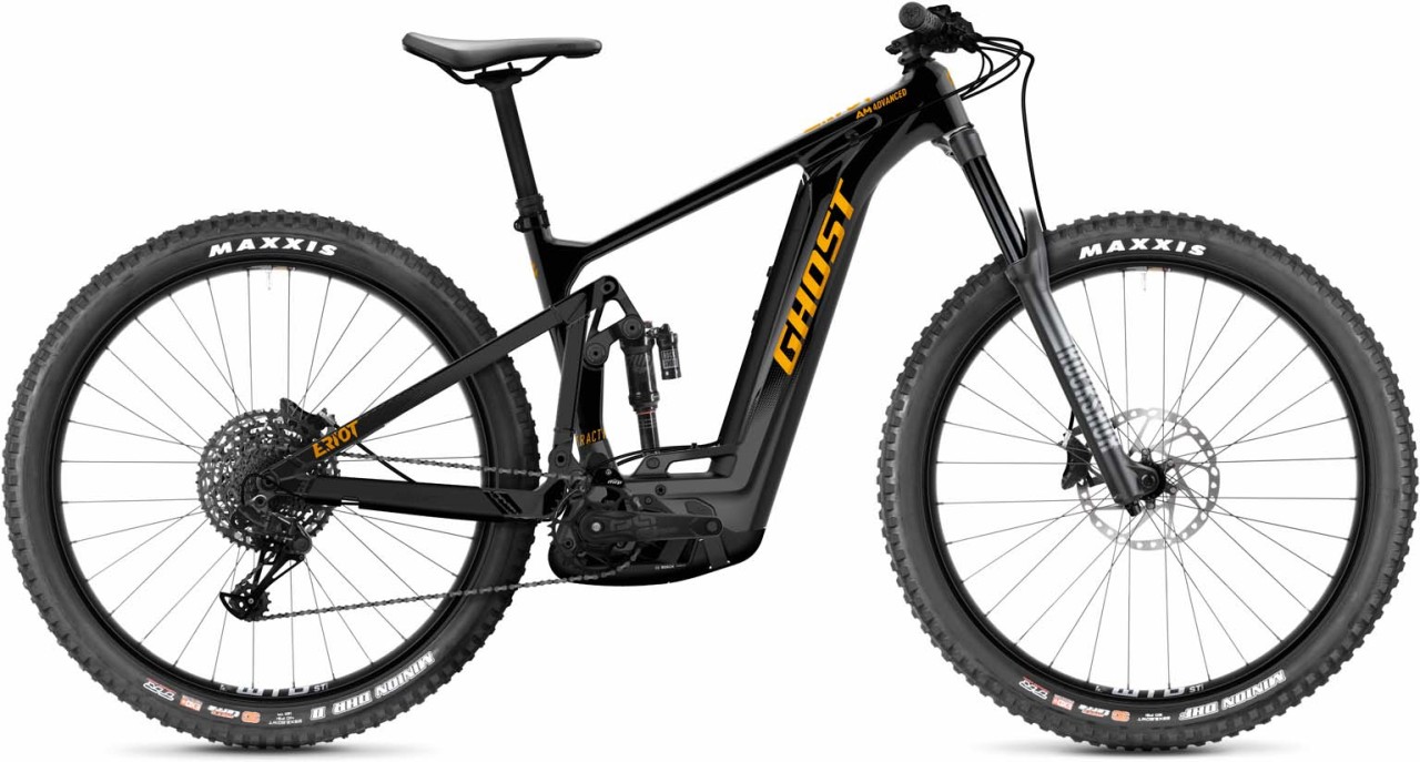 Ghost E-Riot AM CF Advanced black / dirty orange glossy / matt 2022 - E-Bike Fully Mountainbike