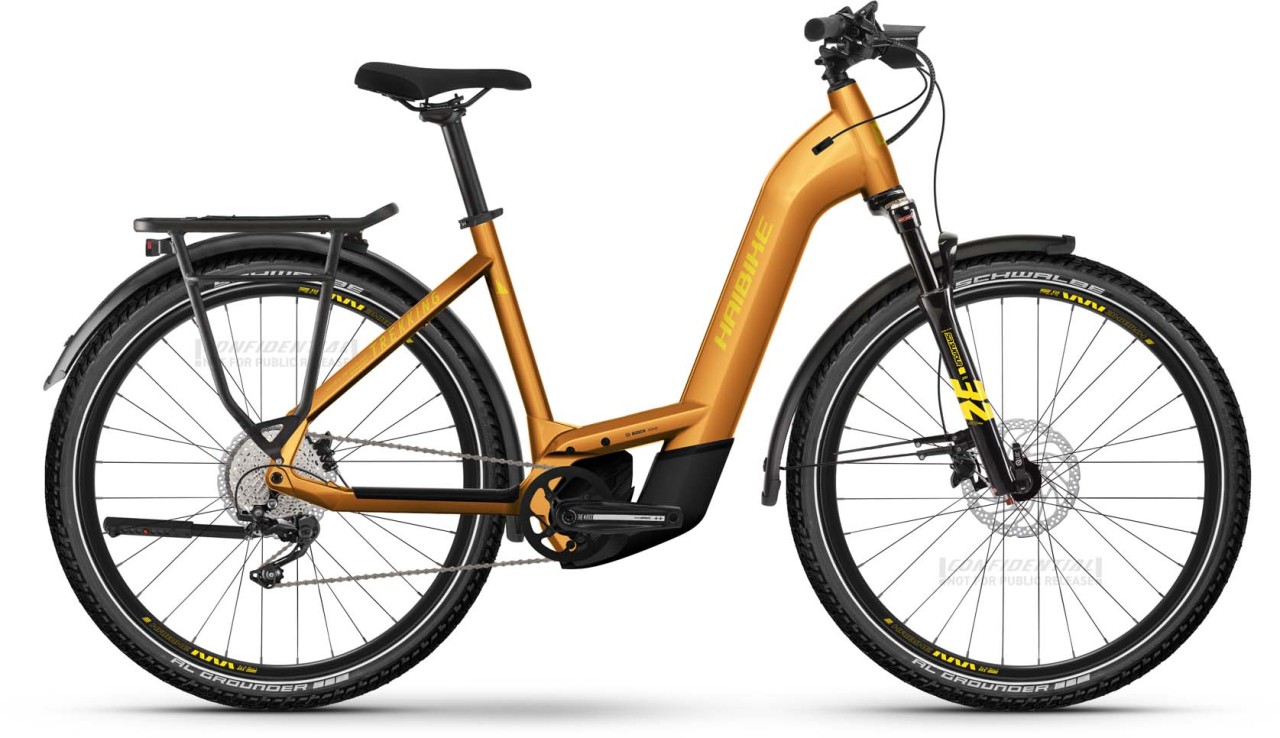 Haibike Trekking 8 metal lava/yellow gloss 2023 - E-Bike Trekkingrad Tiefeinsteiger