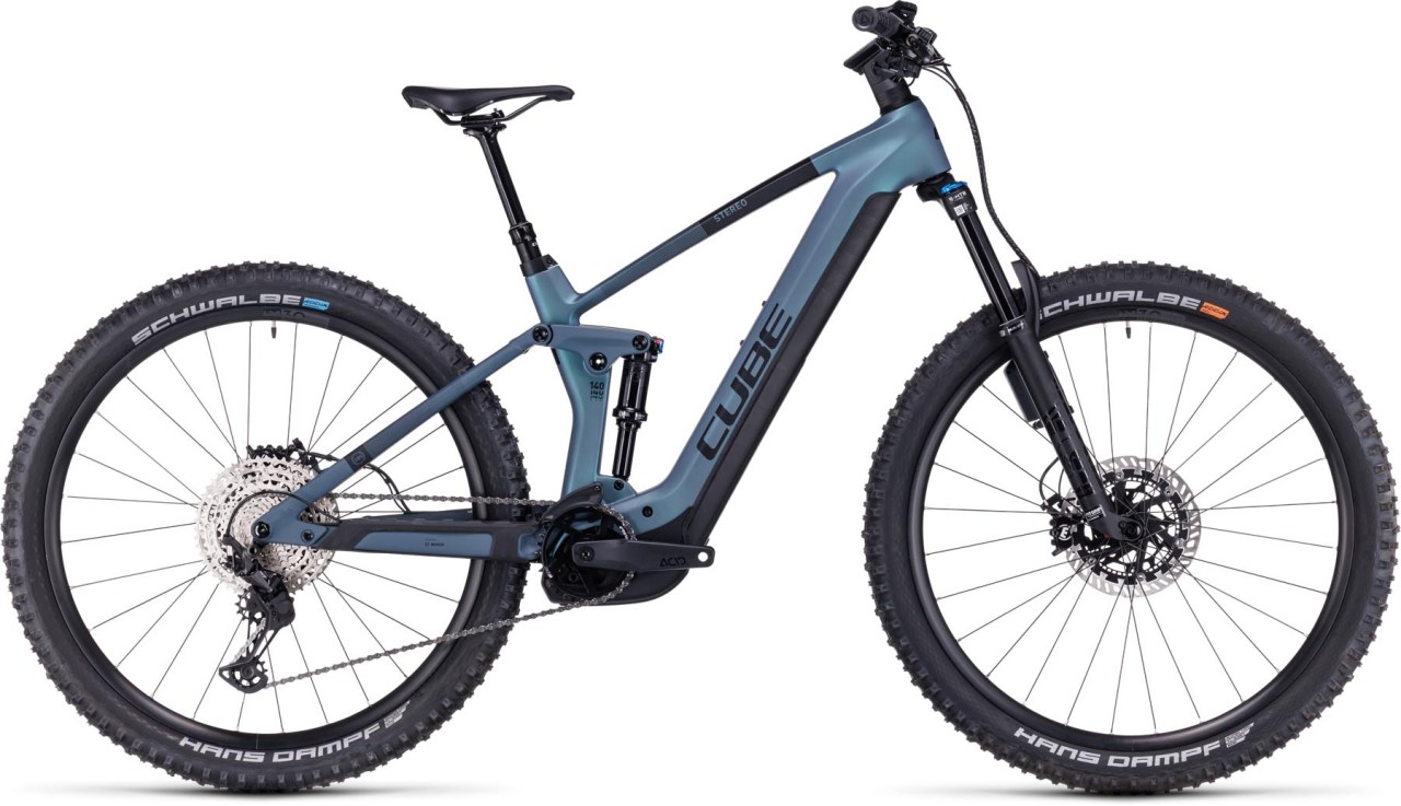 Cube Stereo Hybrid 140 HPC ABS 750 smaragdgrey n blue 2024 - E-Bike Fully Mountainbike