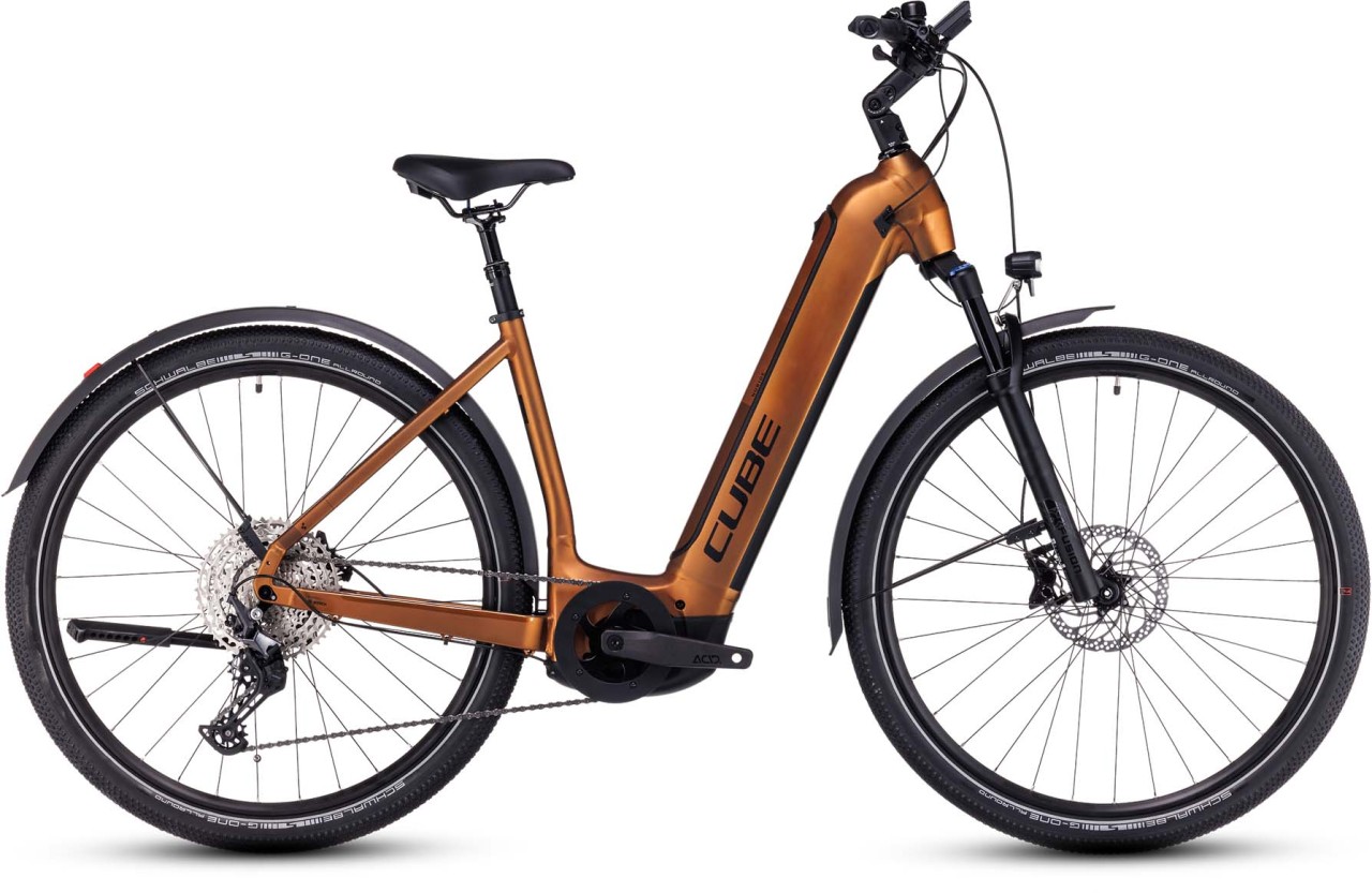 Cube Nuride Hybrid EXC 750 Allroad caramel n black 2023 - E-Bike Trekkingrad Tiefeinsteiger