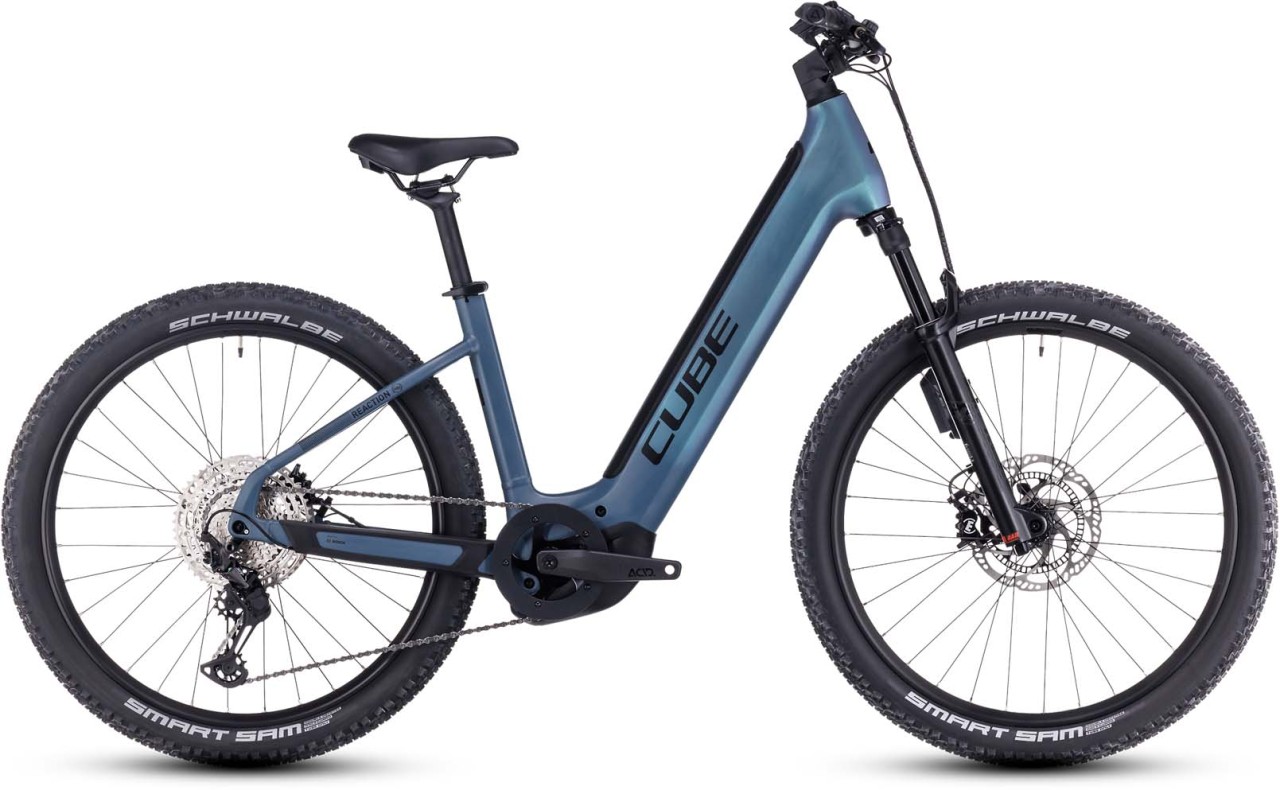 Cube Reaction Hybrid ABS 750 smaragdgrey n blue 2023 - E-Bike Hardtail Mountainbike Tiefeinsteiger