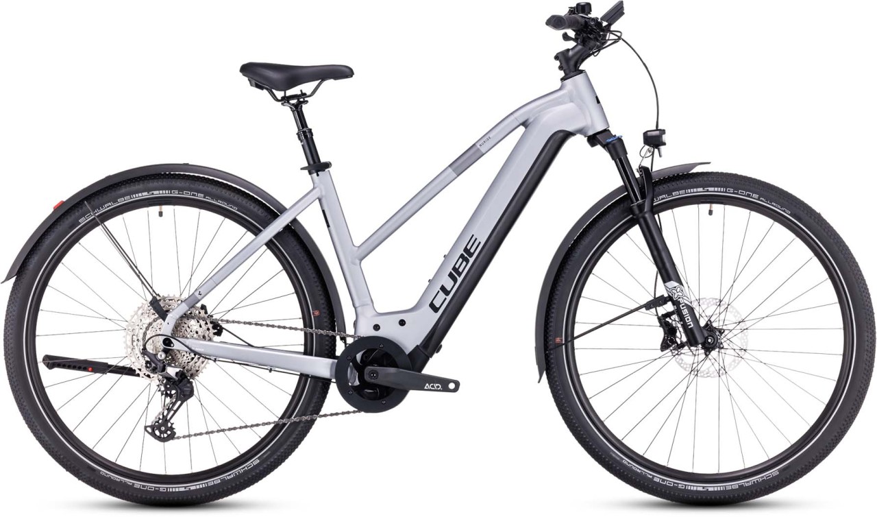 Cube Nuride Hybrid EXC 750 Allroad polarsilver n black 2023 - E-Bike Trekkingrad Damen