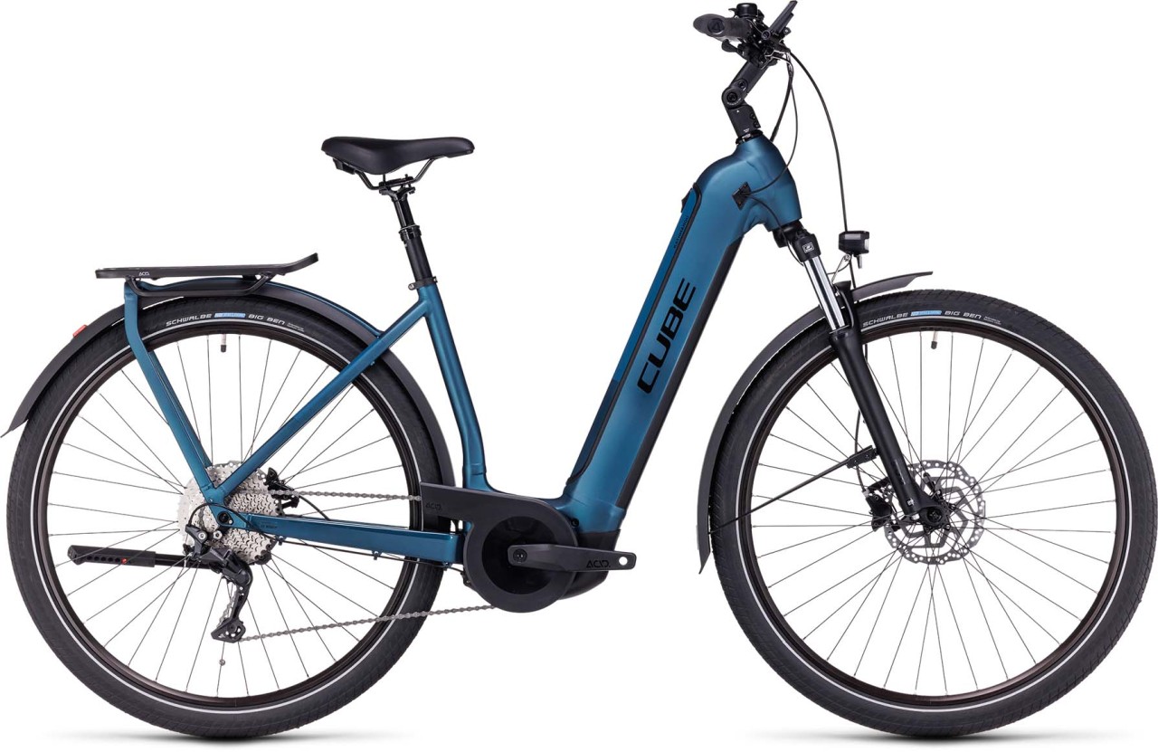 Cube Kathmandu Hybrid ONE 750 blue n black 2023 - E-Bike Trekkingrad Tiefeinsteiger