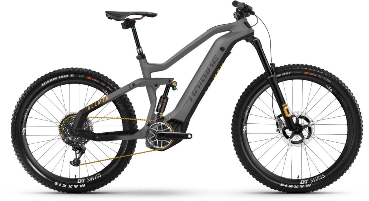 Haibike AllMtn SE i600Wh titan/black/yellow matte 2022 - E-Bike Fully Mountainbike