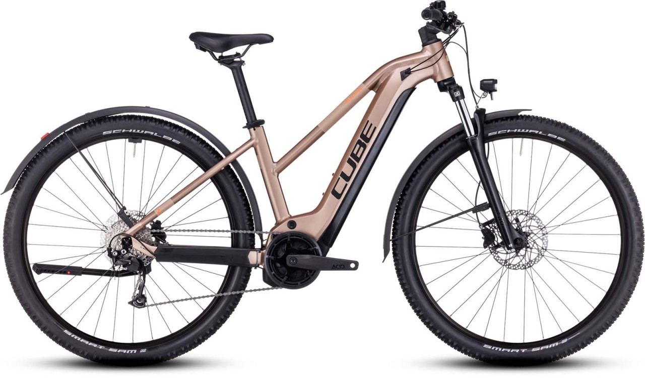 Cube Reaction Hybrid Performance 625 Allroad metallicbrown n orange 2023 - E-Bike Hardtail Mountainbike Damen