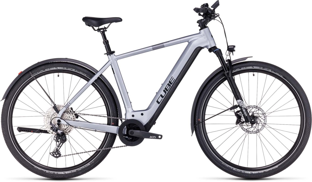 Cube Nuride Hybrid EXC 625 Allroad polarsilver n black 2023 - E-Bike Trekkingrad Herren