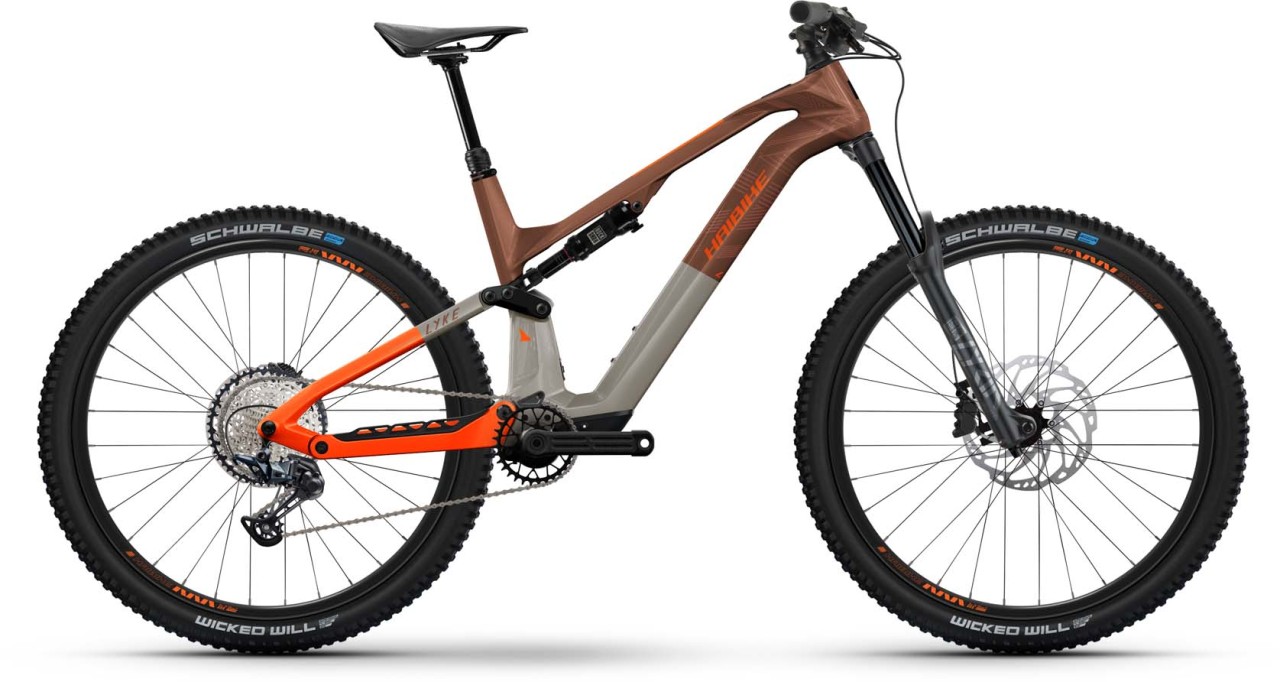 Haibike Lyke CF 10 leather/orange gloss 2023 - E-Bike Fully Mountainbike