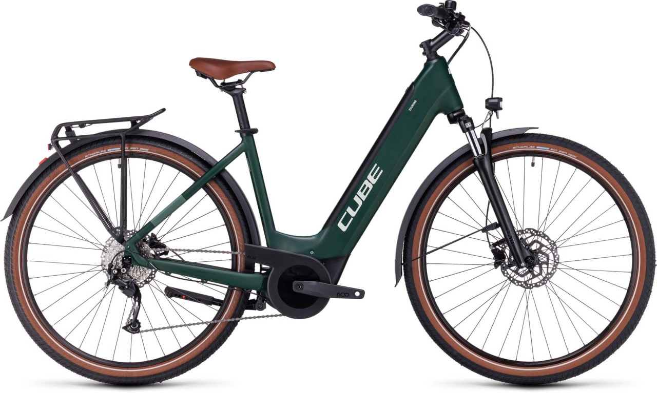 Cube Touring Hybrid ONE 625 darkgreen n green 2023 - E-Bike Trekkingrad Tiefeinsteiger