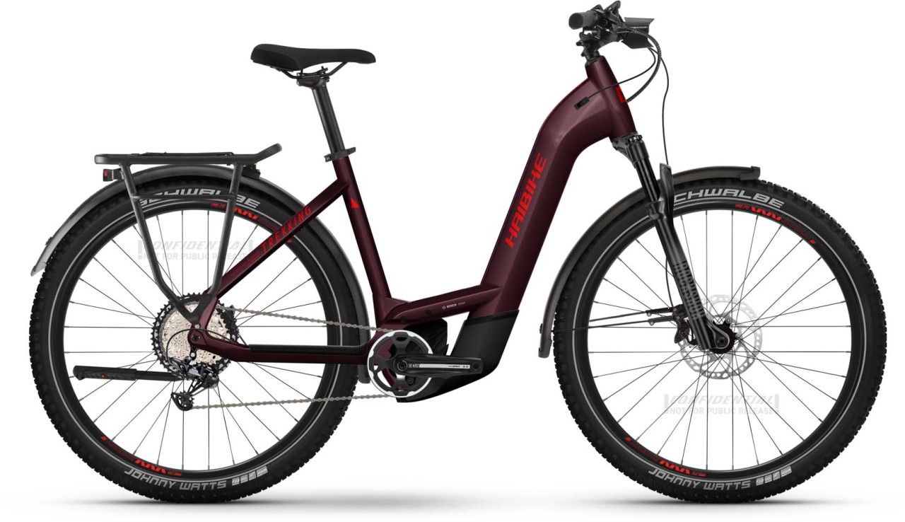 Haibike Trekking 11 tuscan/neon red gloss 2023 - E-Bike Trekkingrad Tiefeinsteiger