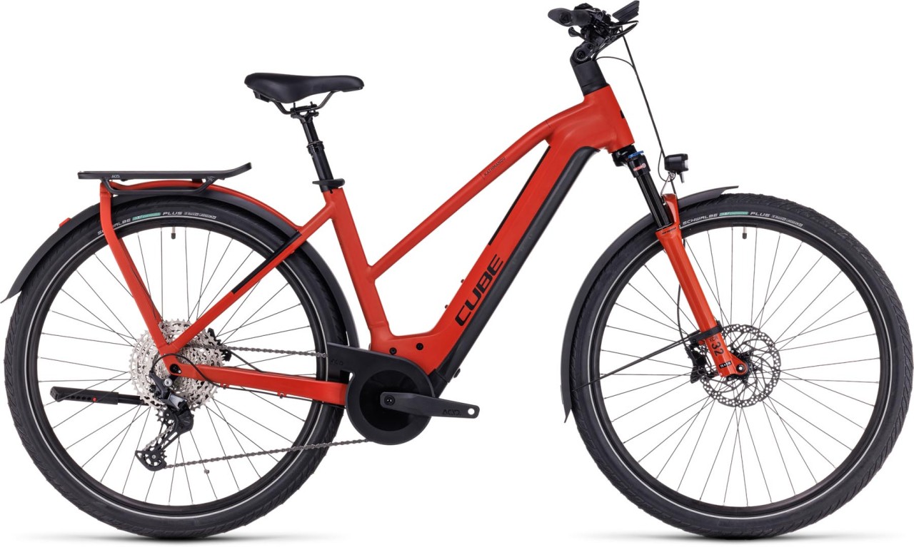 Cube Kathmandu Hybrid EXC 750 red n black 2024 - E-Bike Trekkingrad Damen