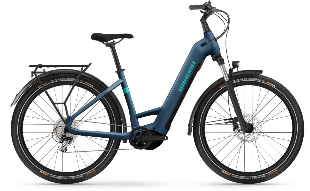 Winora Yucatan X8 Darkblue matt 2024 - E-Bike Trekkingrad Tiefeinsteiger