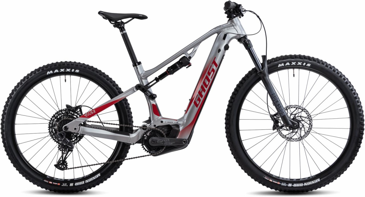 Ghost E-ASX 130 Universal AL gray 2 / riot red matt / glossy 2022 - E-Bike Fully Mountainbike