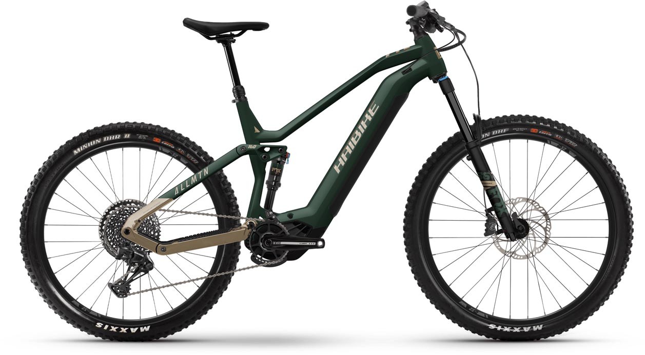 Haibike AllMtn 7 Mat Gloss Green Caramel Blk 2023 - E-Bike Fully Mountainbike