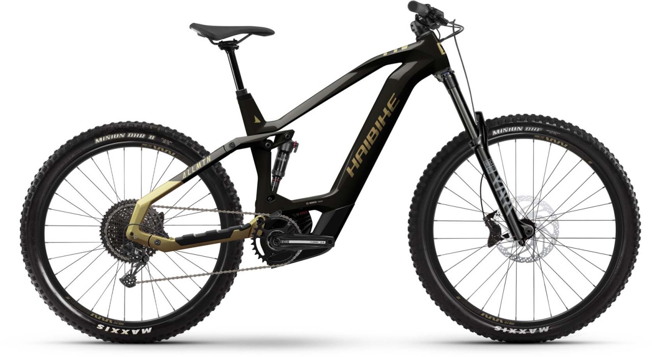 Haibike AllMtn CF 8 black/gold gloss 2023 - E-Bike Fully Mountainbike