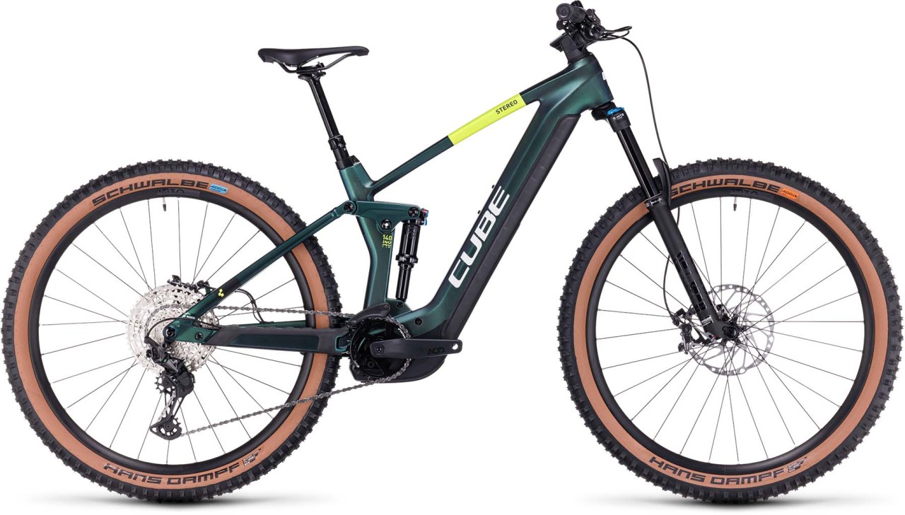 Cube Stereo Hybrid 140 HPC SLX 750 goblin n yellow 2023 - E-Bike Fully Mountainbike - Lackschaden