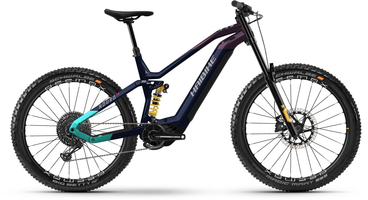Haibike Nduro 8 Freeride Gloss Navy Pink Aqua Titan 2022 - E-Bike Fully Mountainbike