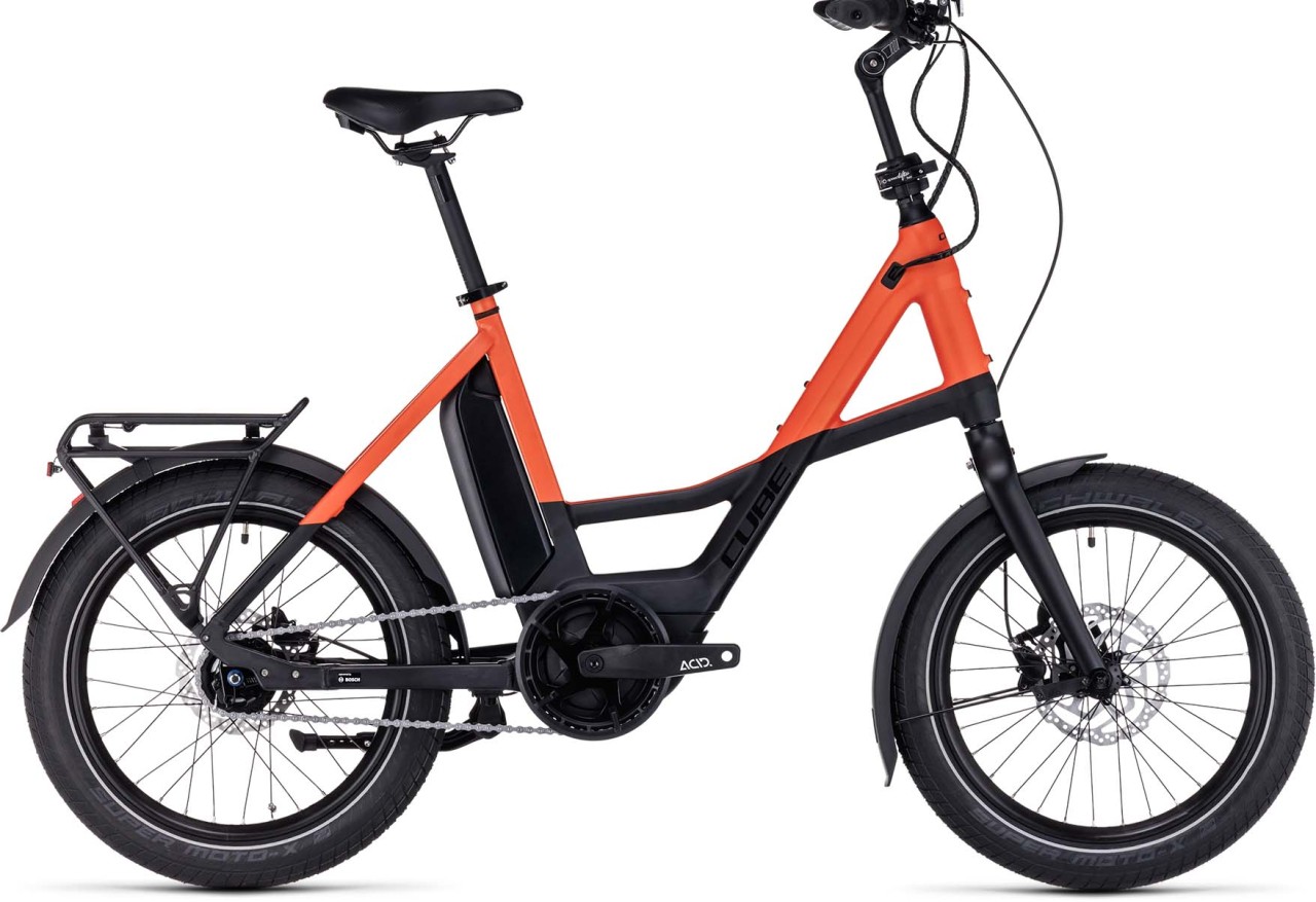 Cube Compact Hybrid 500 black n sparkorange 2023 - E-Bike Kompaktrad