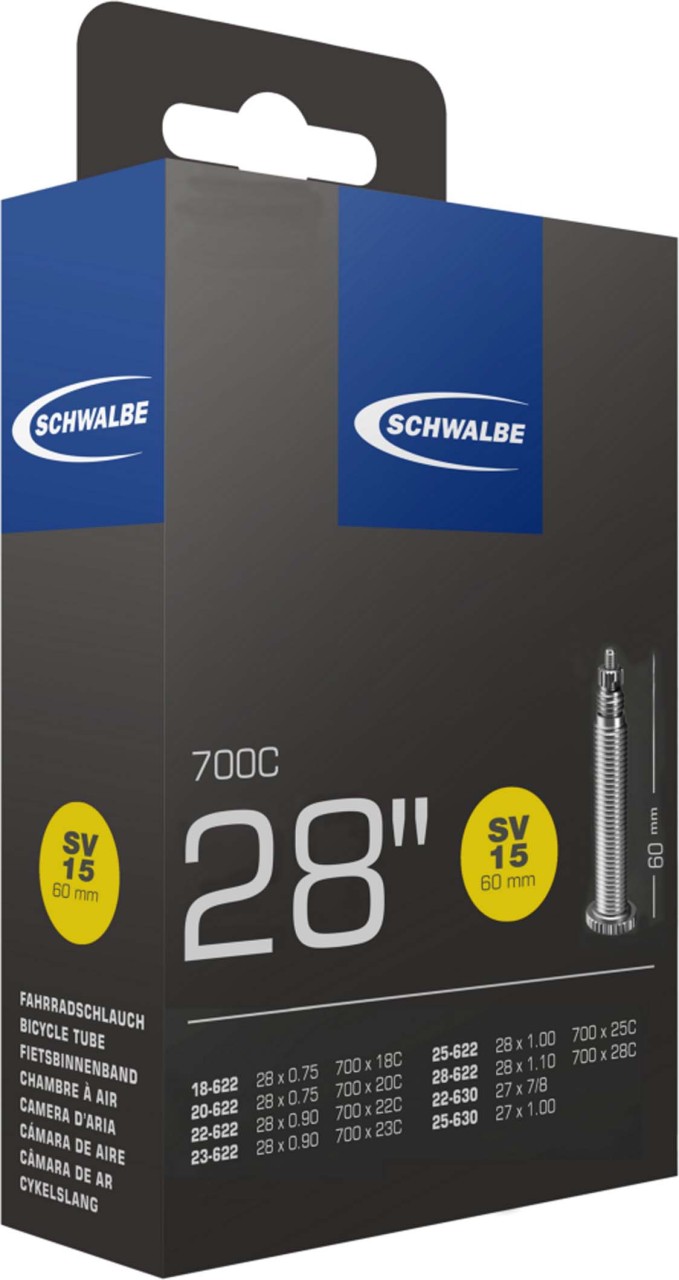 Schwalbe Schlauch SV 15 lang, 28x3/4-1 1/8" 18/28-622/630 SV60mm