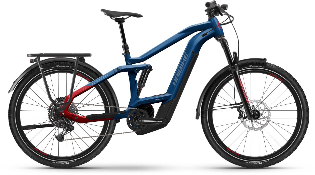 Haibike Adventr FS 9 Gloss Metal / Blue Red 2022 - E-Bike Fully Mountainbike