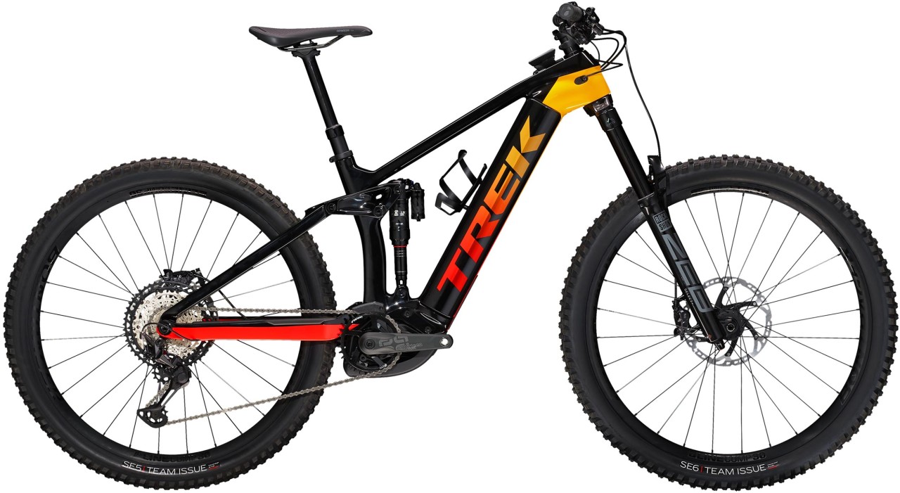 Trek Rail 9.8 XT Trek Black / Marigold to Red Fade 2022 - E-Bike Fully Mountainbike