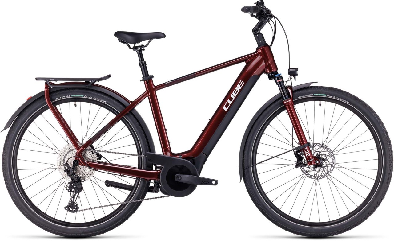 Cube Touring Hybrid EXC 625 red n white 2023 - E-Bike Trekkingrad Herren