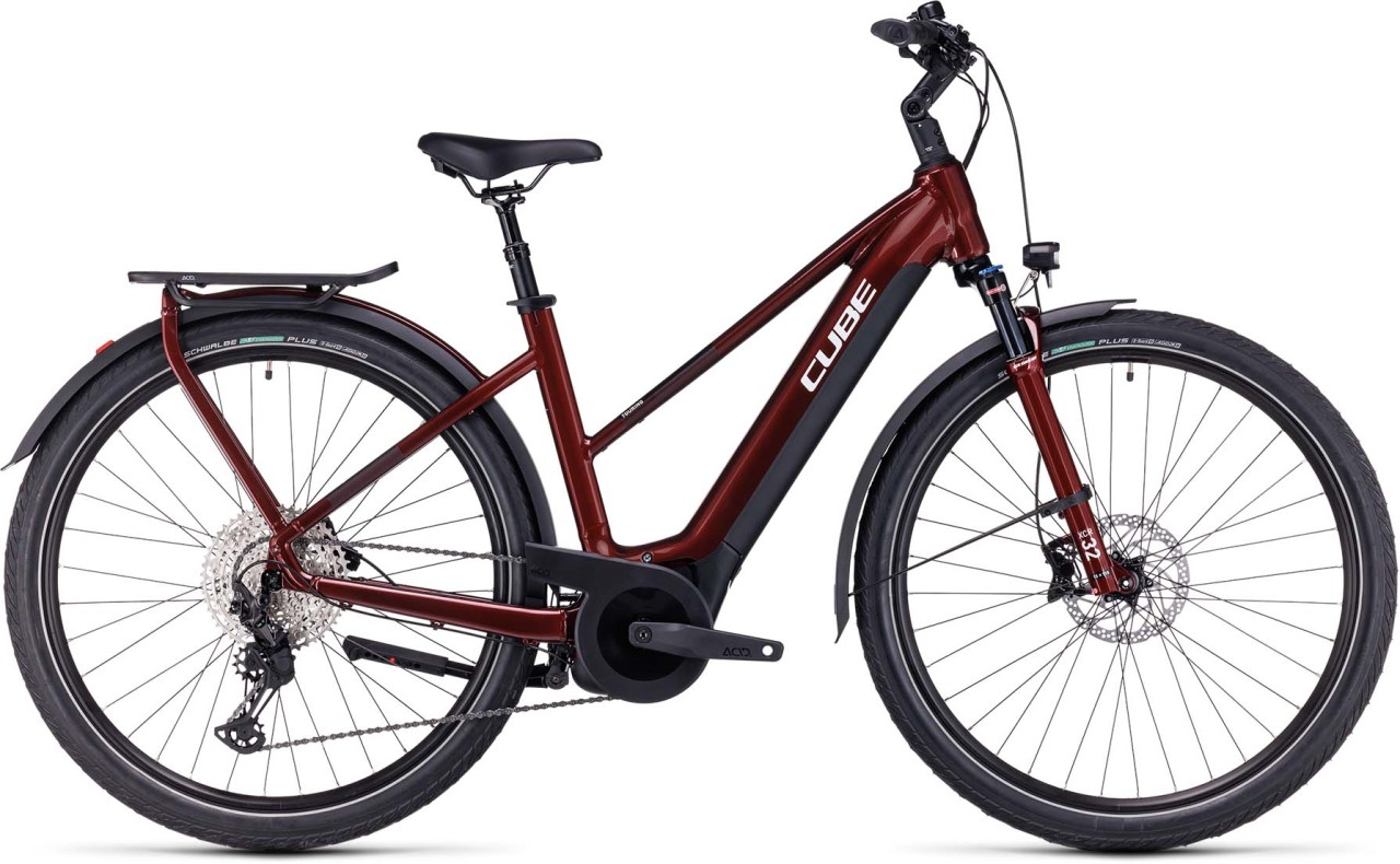 Cube Touring Hybrid EXC 625 red n white 2023 - E-Bike Trekkingrad Damen