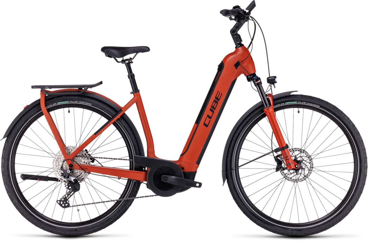 Cube Kathmandu Hybrid EXC 750 red n black 2023 - E-Bike Trekkingrad Tiefeinsteiger