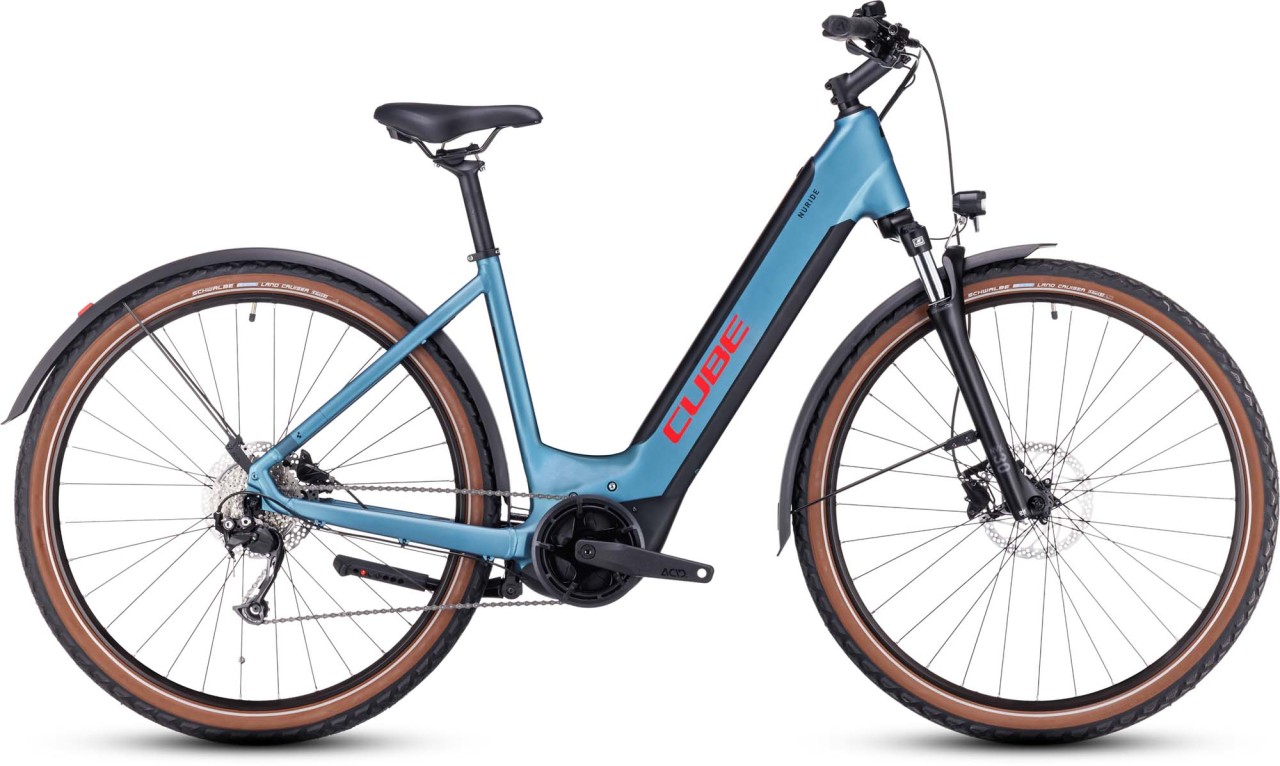 Cube Nuride Hybrid Performance 625 Allroad metalblue n red 2023 - E-Bike Trekkingrad Tiefeinsteiger