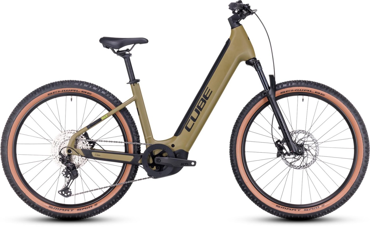 Cube Reaction Hybrid Race 625 olive n green 2024 - E-Bike Hardtail Mountainbike Tiefeinsteiger