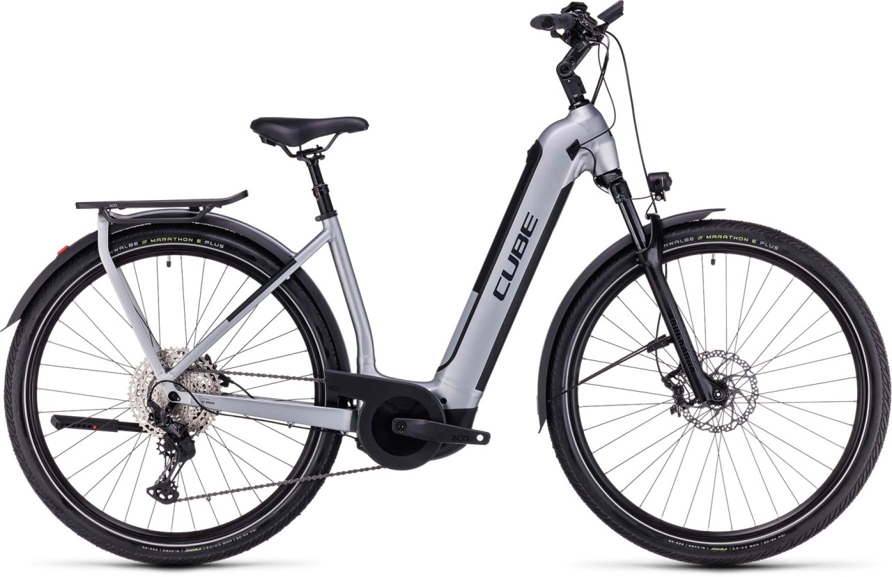 Cube Kathmandu Hybrid SLX 750 polarsilver n black 2023 - E-Bike Trekkingrad Tiefeinsteiger