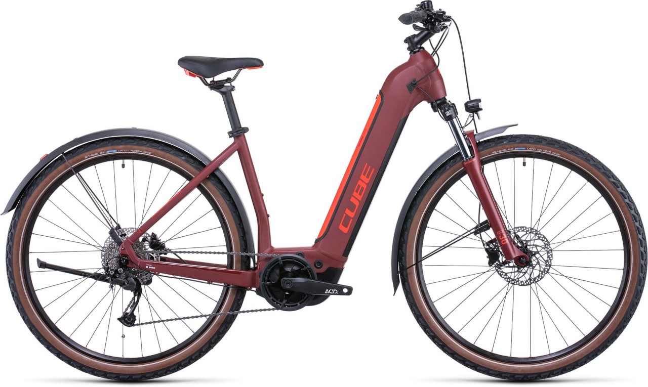 Cube Nuride Hybrid Performance 500 Allroad darkred n red 2022 - E-Bike Hardtail Mountainbike Tiefeinsteiger