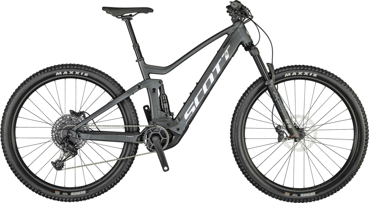 Scott Strike eRIDE 930 granite black / brushed 2021 - E-Bike Fully Mountainbike