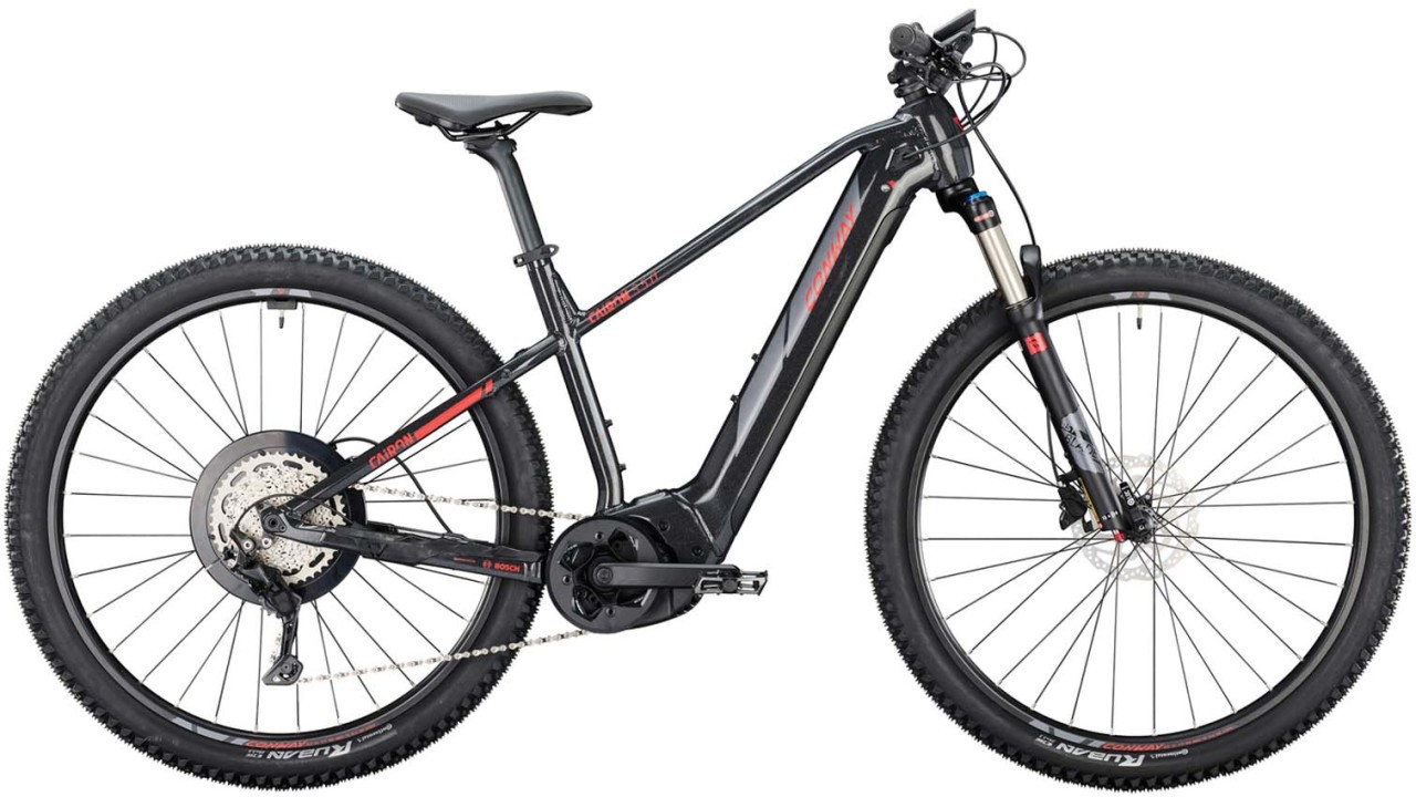 Conway Cairon S 5.0 750 black metallic / red metallic matt 2022 - E-Bike Hardtail Mountainbike