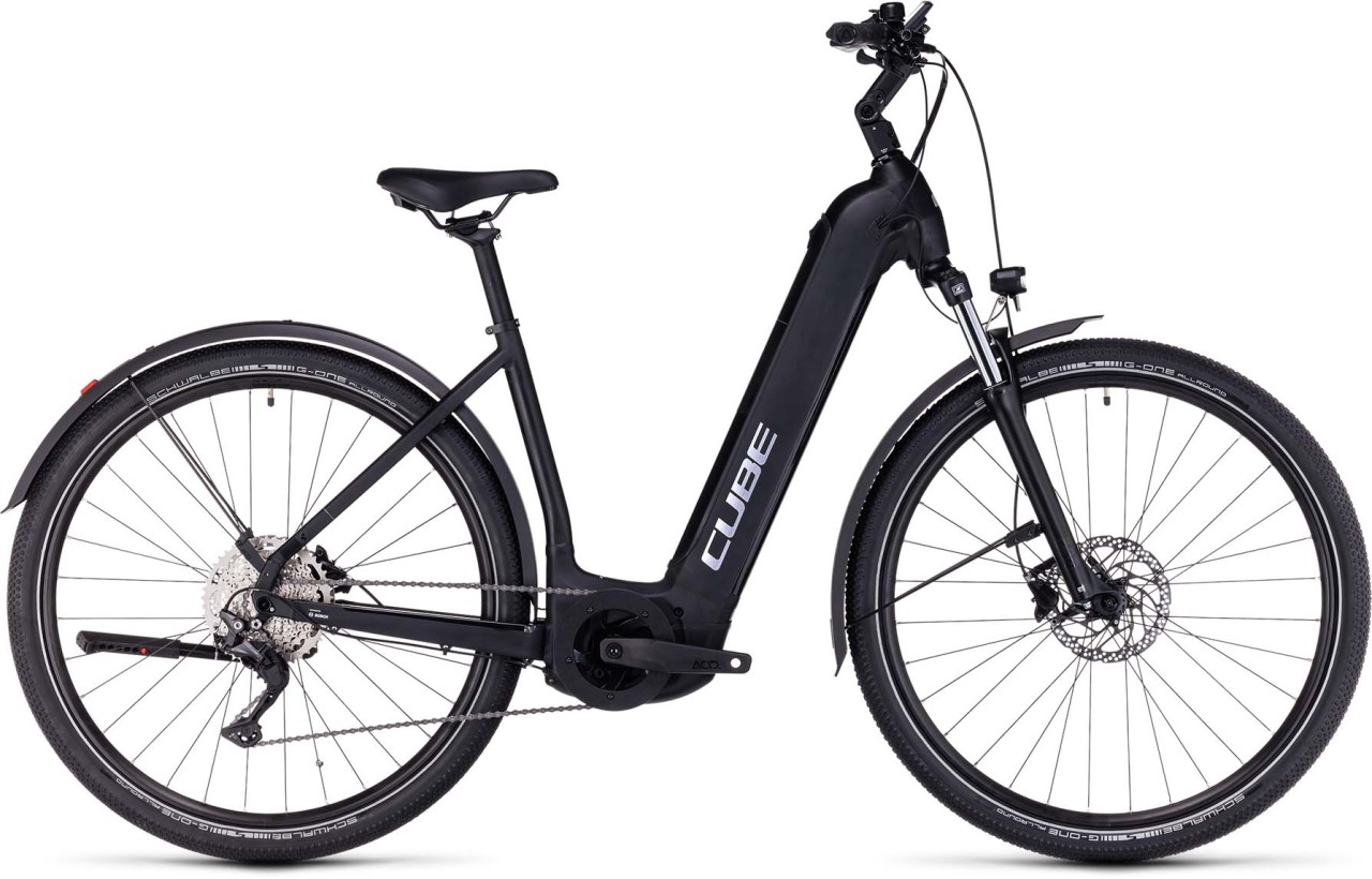 Cube Nuride Hybrid Pro 625 Allroad black n metal 2023 - E-Bike Trekkingrad Tiefeinsteiger