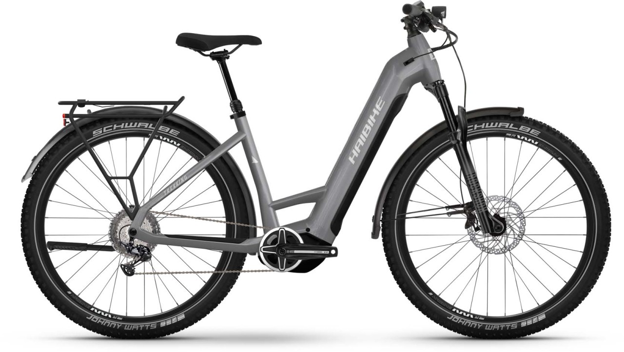 Haibike Trekking 7 urban grey/white gloss 2023 - E-Bike Trekkingrad Tiefeinsteiger