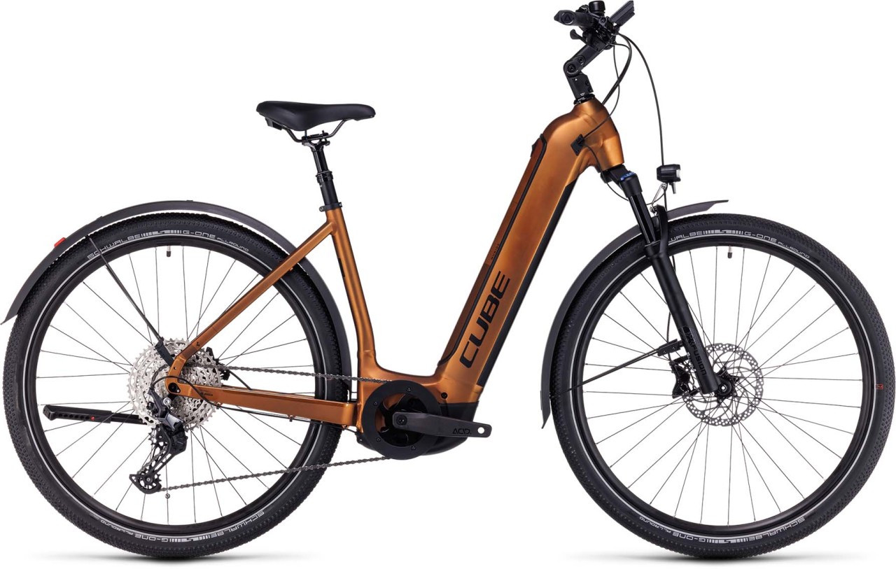 Cube Nuride Hybrid EXC 625 Allroad caramel n black 2023 - E-Bike Trekkingrad Tiefeinsteiger