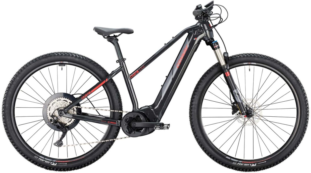 Conway Cairon S 5.0 750 black metallic / red metallic matt 2022 - E-Bike Hardtail Mountainbike Damen