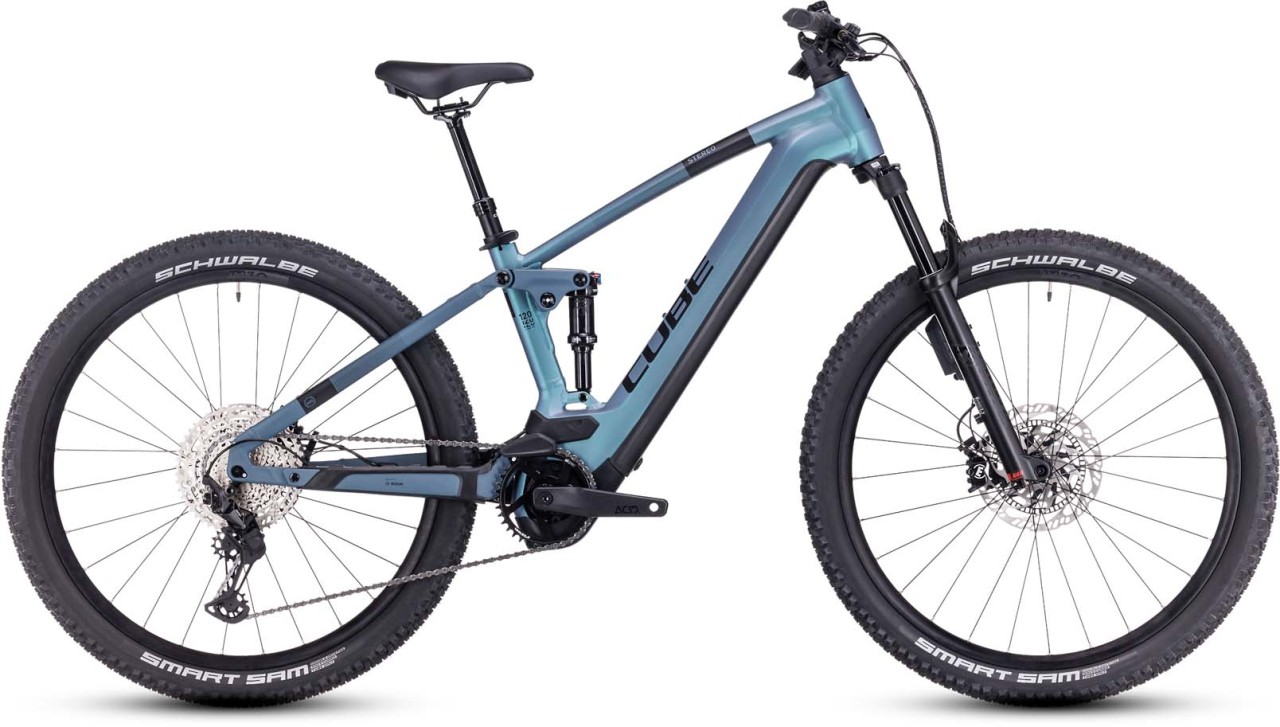 Cube Stereo Hybrid 120 ABS 750 smaragdgrey n blue 2023 - E-Bike Fully Mountainbike