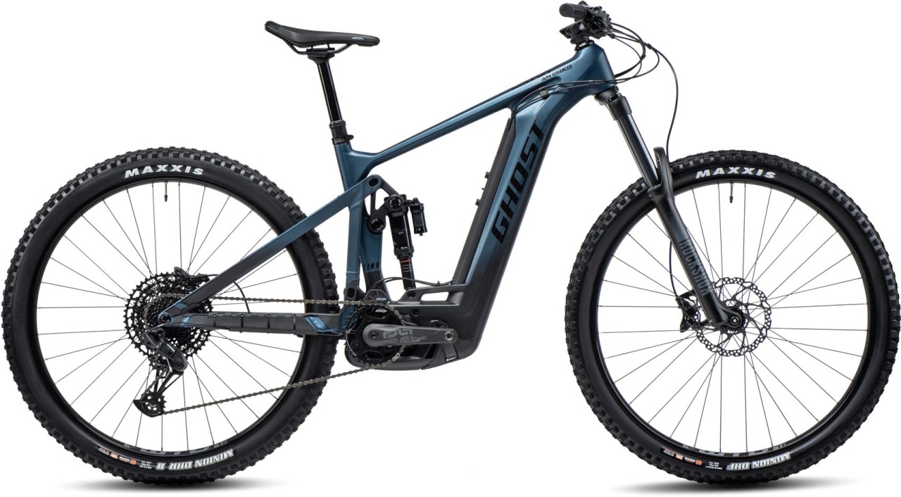 Ghost E-Riot AM CF Advanced dirty blue / black glossy / matt 2023 - E-Bike Fully Mountainbike