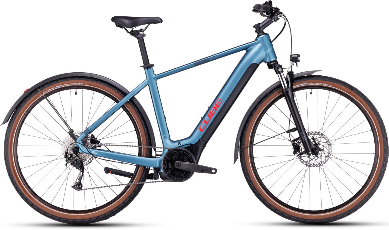 Cube Nuride Hybrid Performance 625 Allroad metalblue n red 2023 - E-Bike Trekkingrad Herren