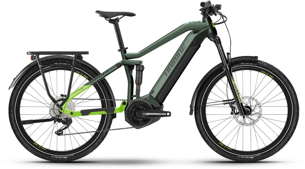 Haibike Adventr FS 8 Gloss Metal / Grn Apple Blk 2022 - E-Bike Fully Mountainbike